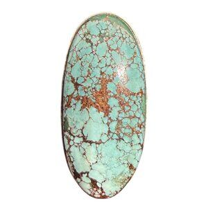 Unknown Oval Stone Silver-Tone NOT STERLING Ring Size 8